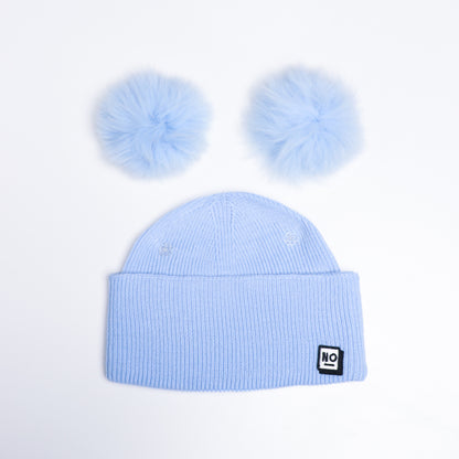 Arctic Pom Beanie - Baby blue